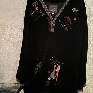 JOHNNY WAS Amazing Velvet Tunic XL -Perfect for the Holidays! (rare piece!)